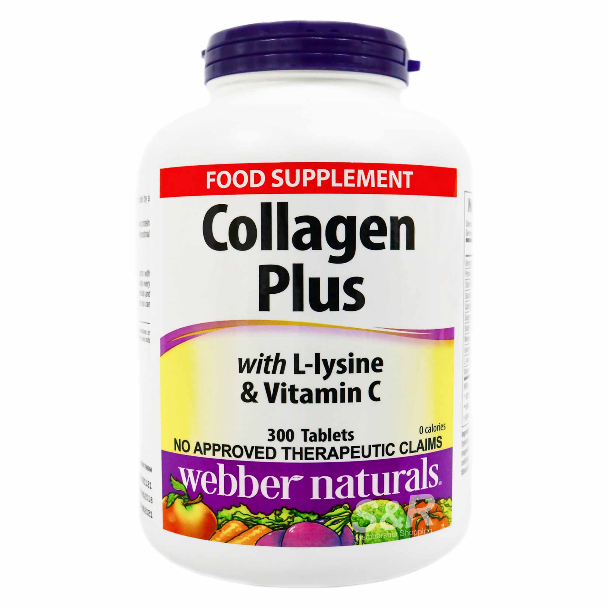Webber Naturals Collagen Plus with L-lysine and Vitamin C 300 tablets